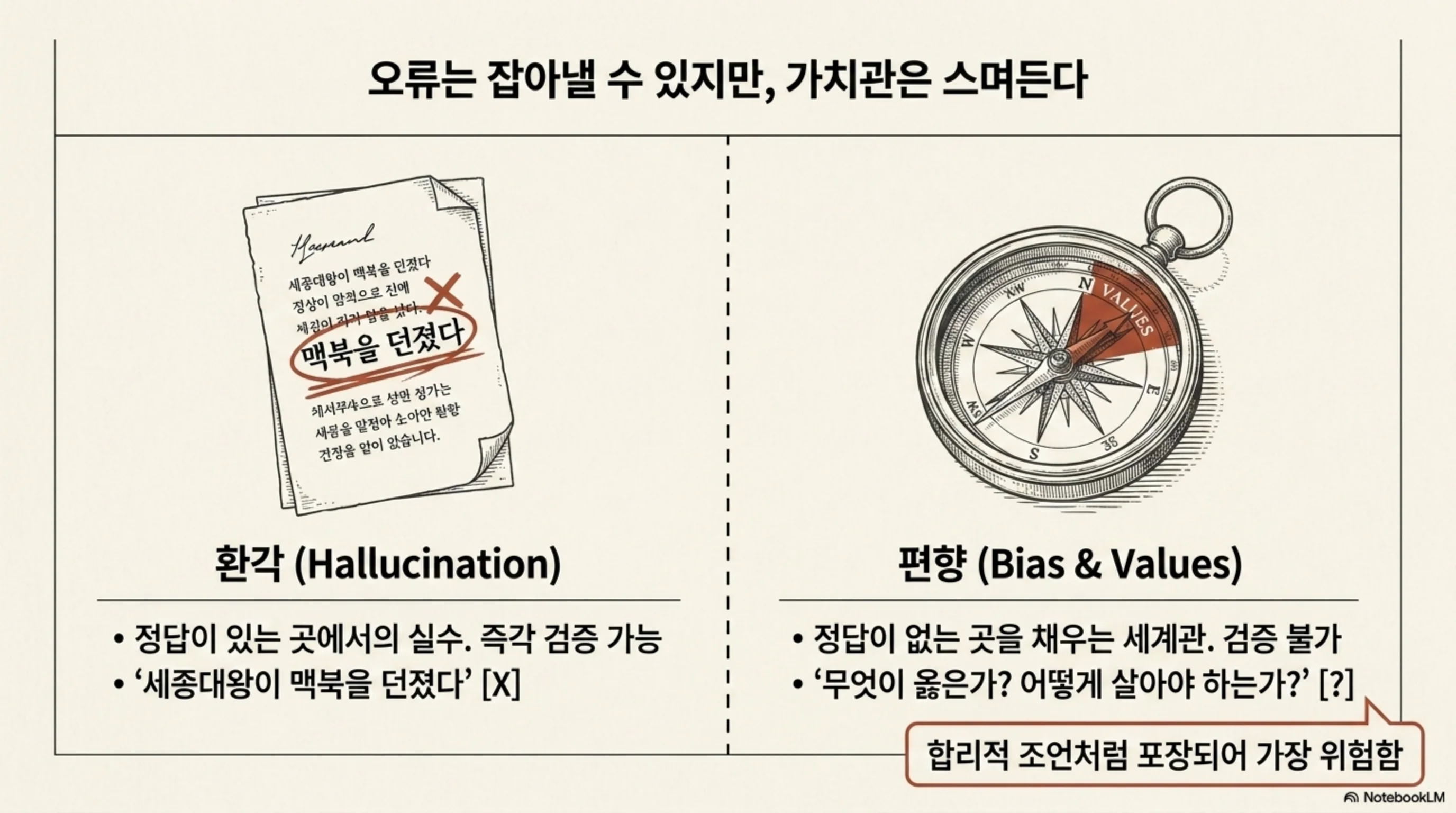 환각과 편향의 차이 슬라이드